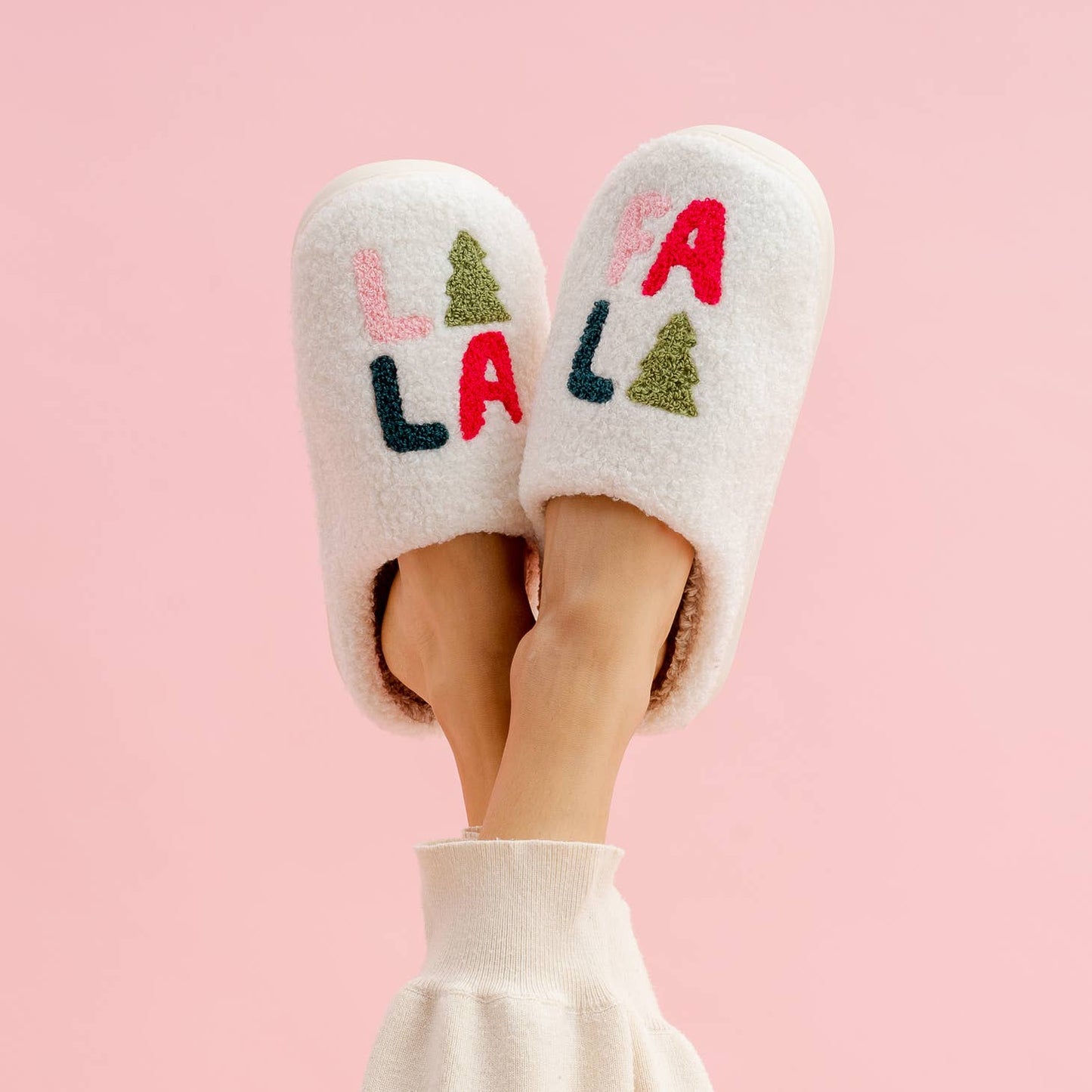 Holiday Fuzzy Slippers - FA LA LA