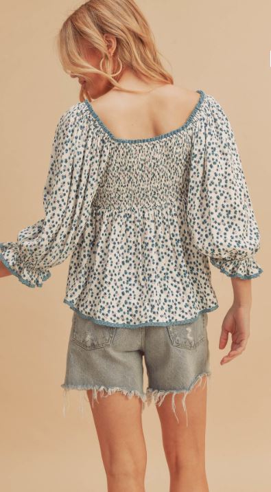 3/4 Sleeve Boho Top