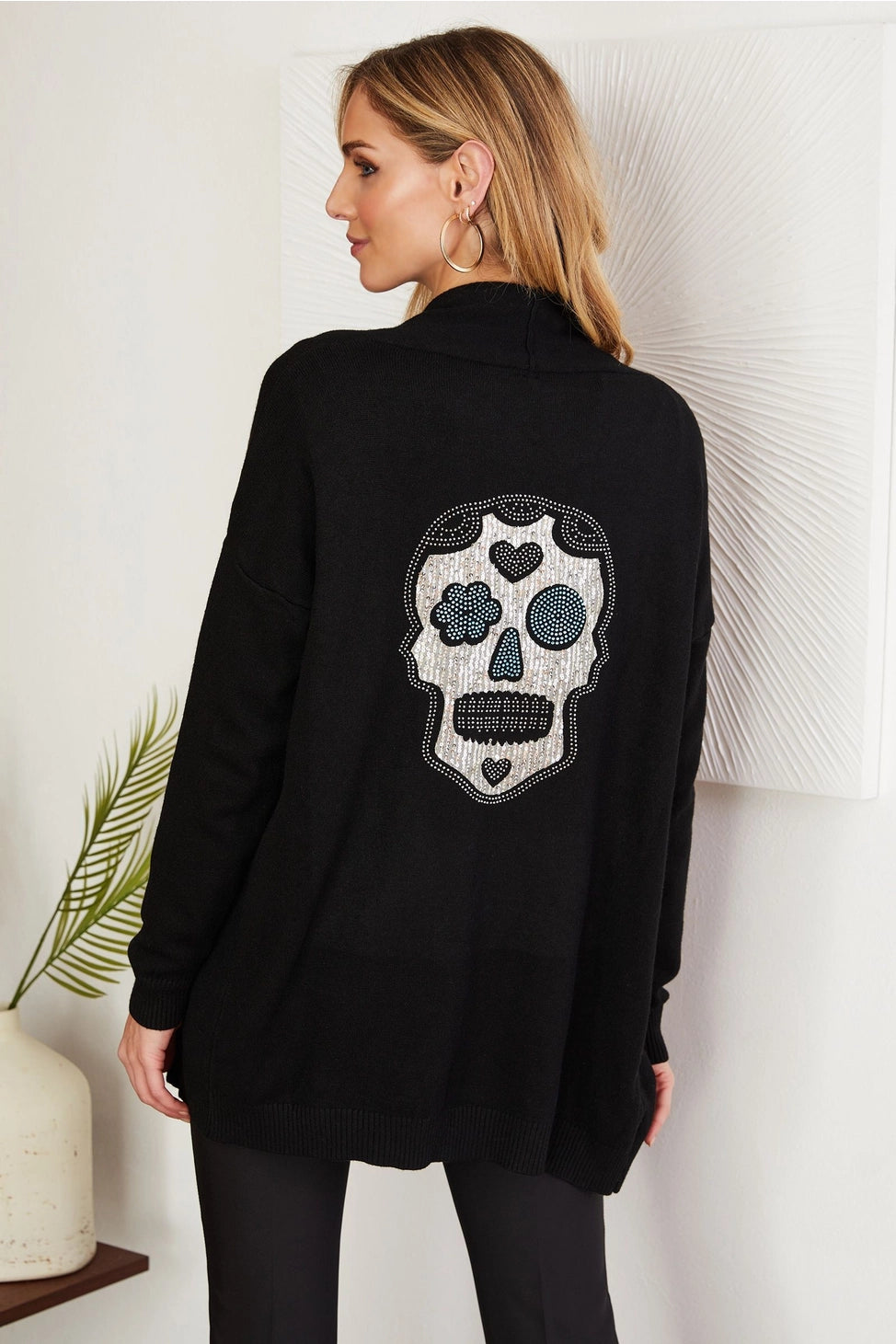 Sequin Skull Cardigan